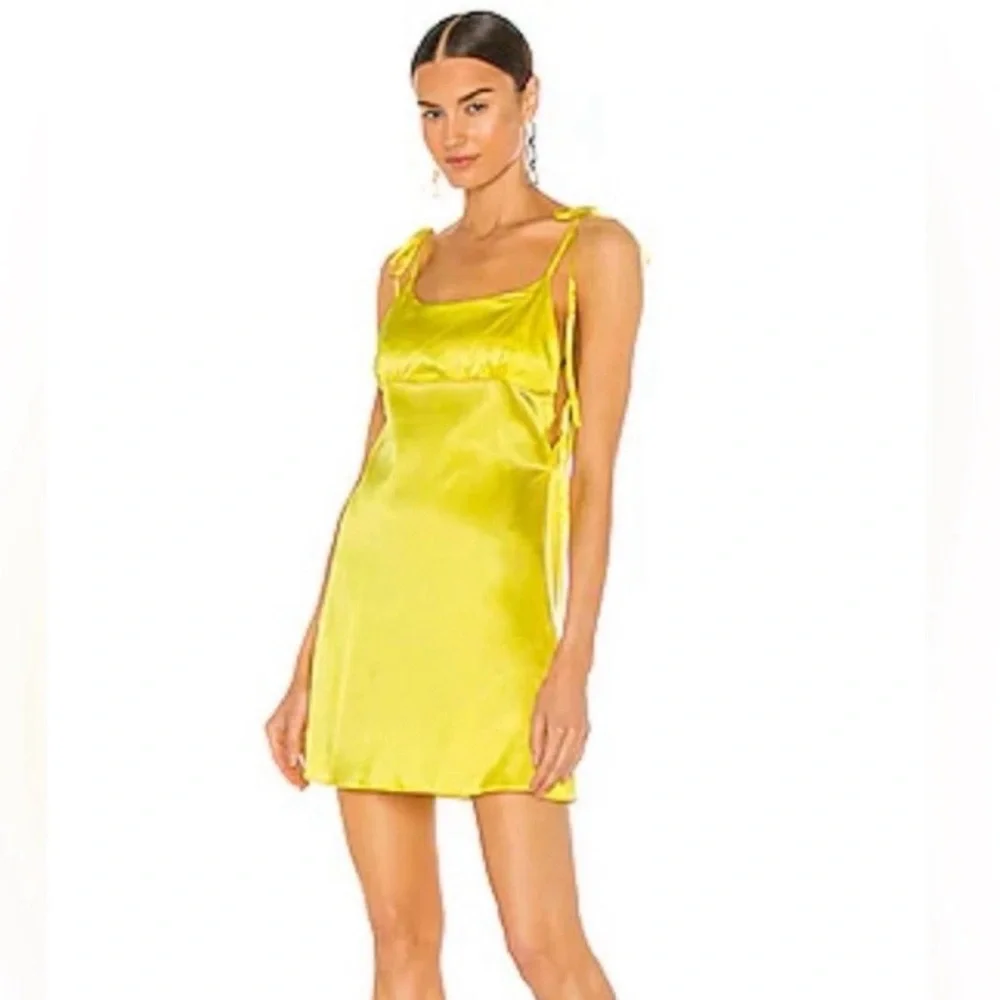 Adriana Iglesias Silk Road Silk Y2K Slip Dress Yellow Size XS - Could Fit Small - Picture 1 of 5